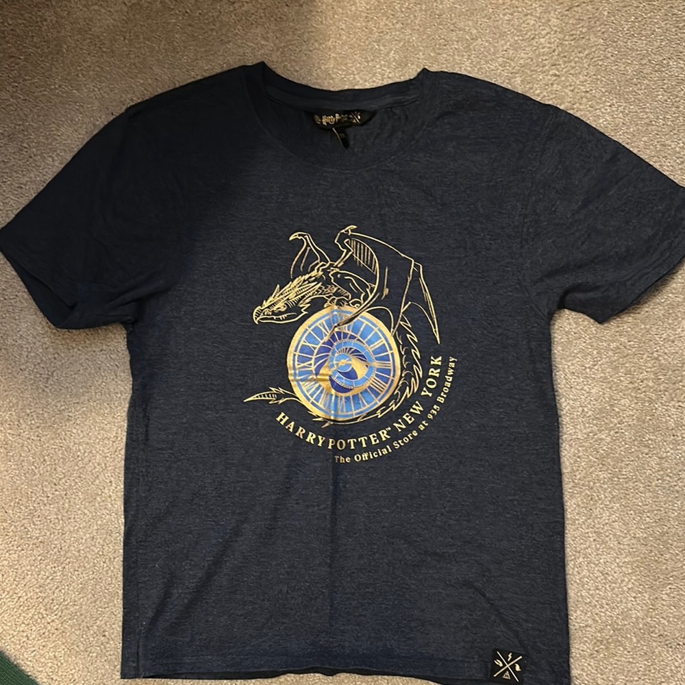 Harry Potter New York Dragon T-Shirt - Navy and Gold